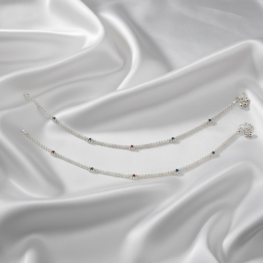 Pure Silver Anklet with Ghungroo WAS41