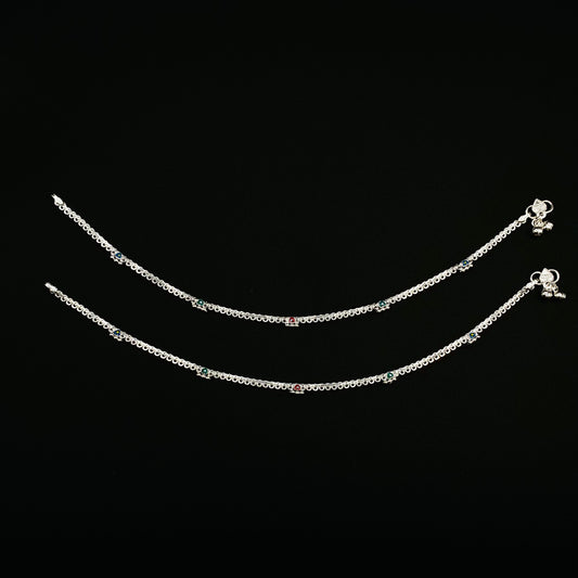 Pure Silver Anklet with Ghungroo WAS41