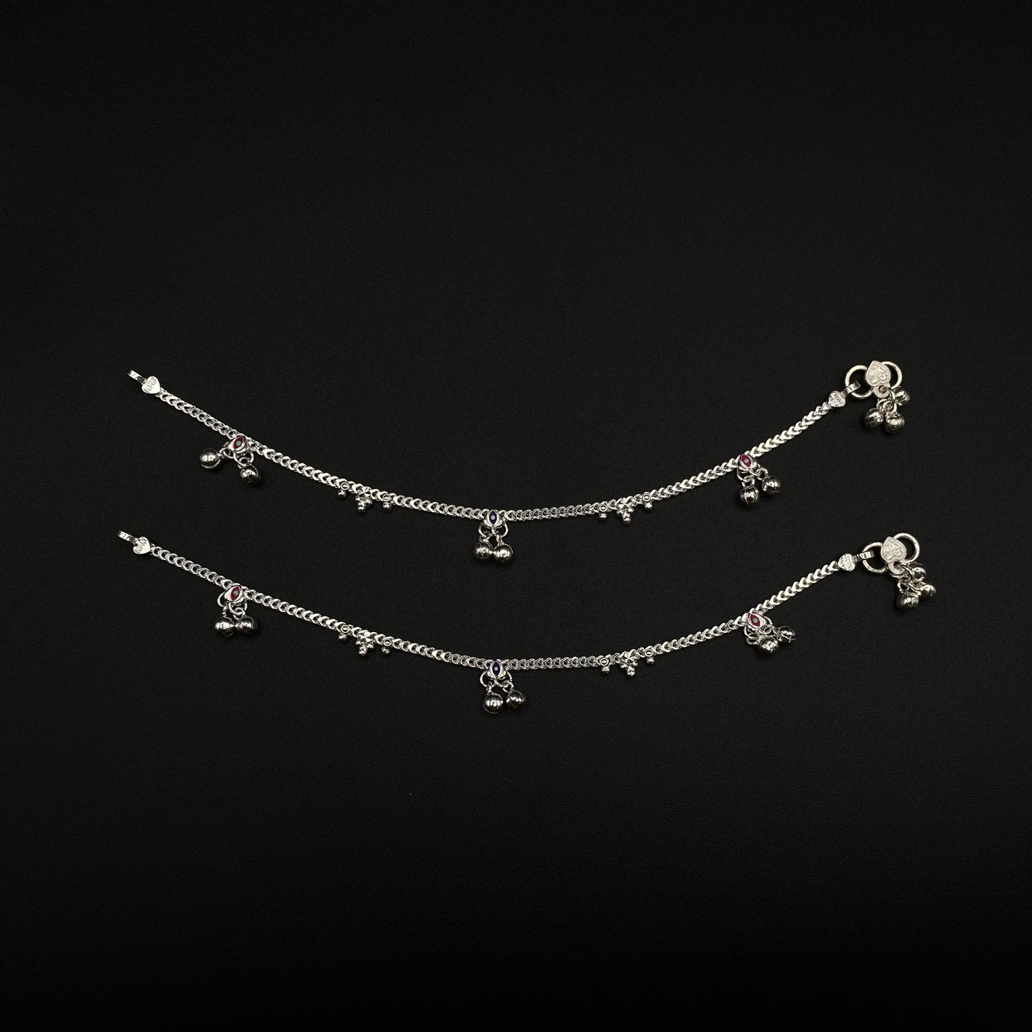 Pure Silver Anklet with Ghungroo WAS43
