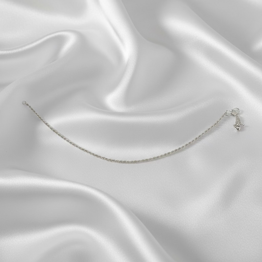 Pure 925 Silver Anklet with Ghungroo WAS46 (Single)