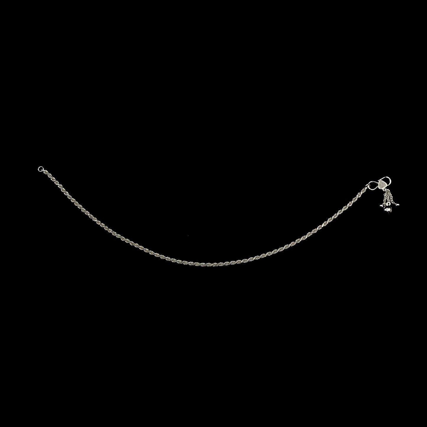 Pure 925 Silver Anklet with Ghungroo WAS46 (Single)