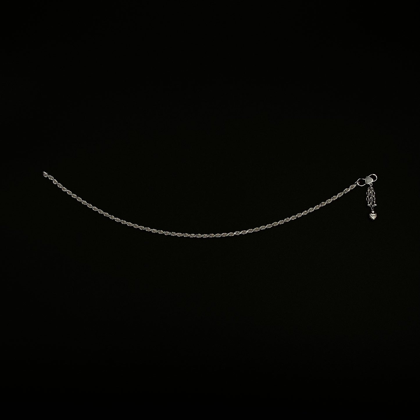 Pure 925 Silver Anklet with Ghungroo WAS47 (Single)