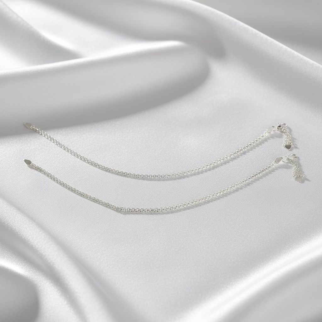 Pure 925 Silver Anklet with Ghungroo WAS44