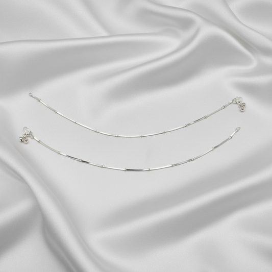 Pure Silver Anklet with Ghungroo WAS48