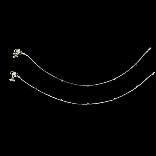 Pure Silver Anklet with Ghungroo WAS49