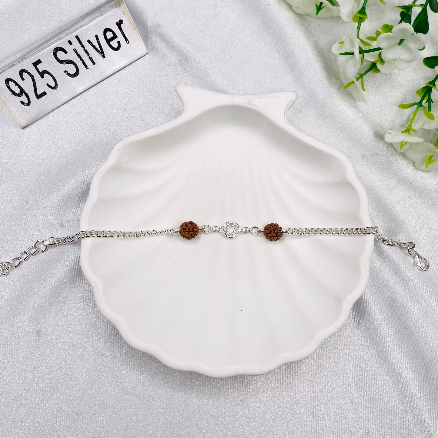 CZ Beads 925 Silver Rakhi MRI50