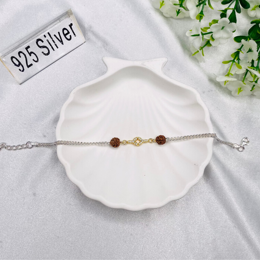 CZ Beads 925 Silver Rakhi MRI50