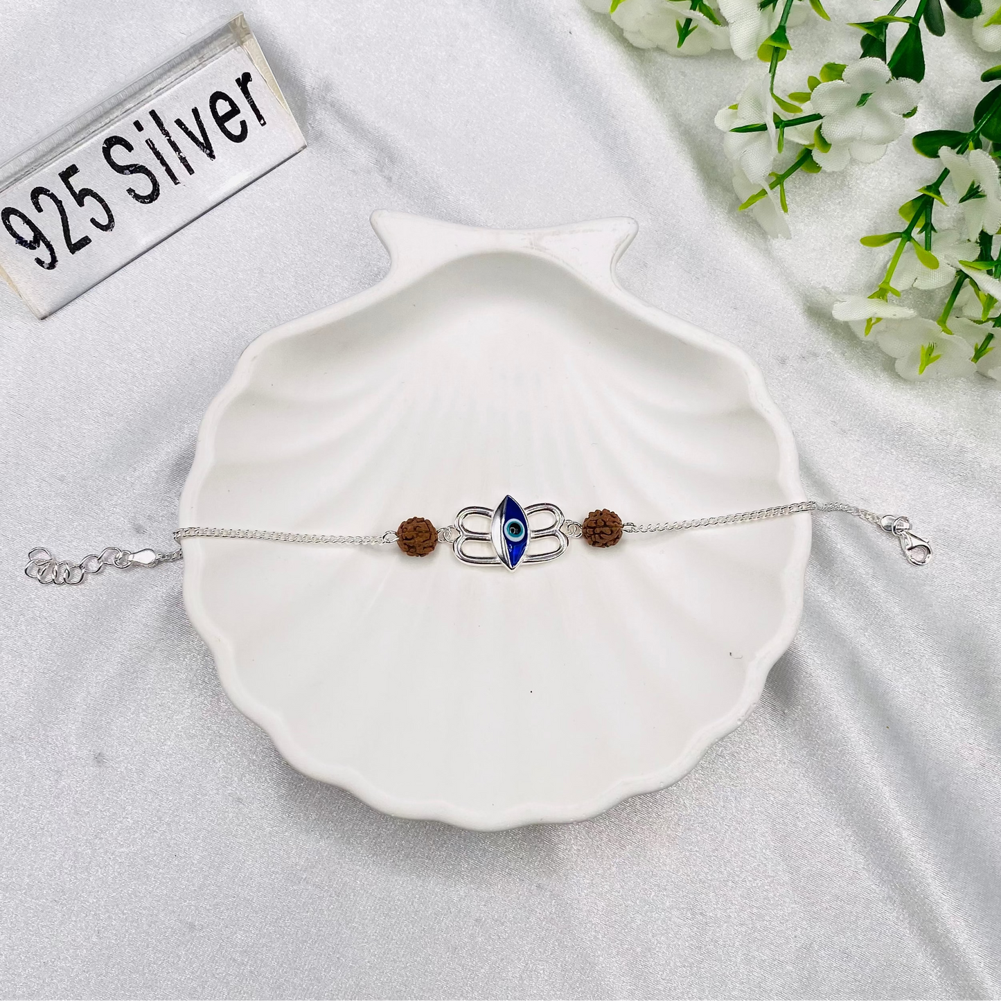 Mahadev (ShivJi) Rudraksha 925 Silver Rakhi MRI60