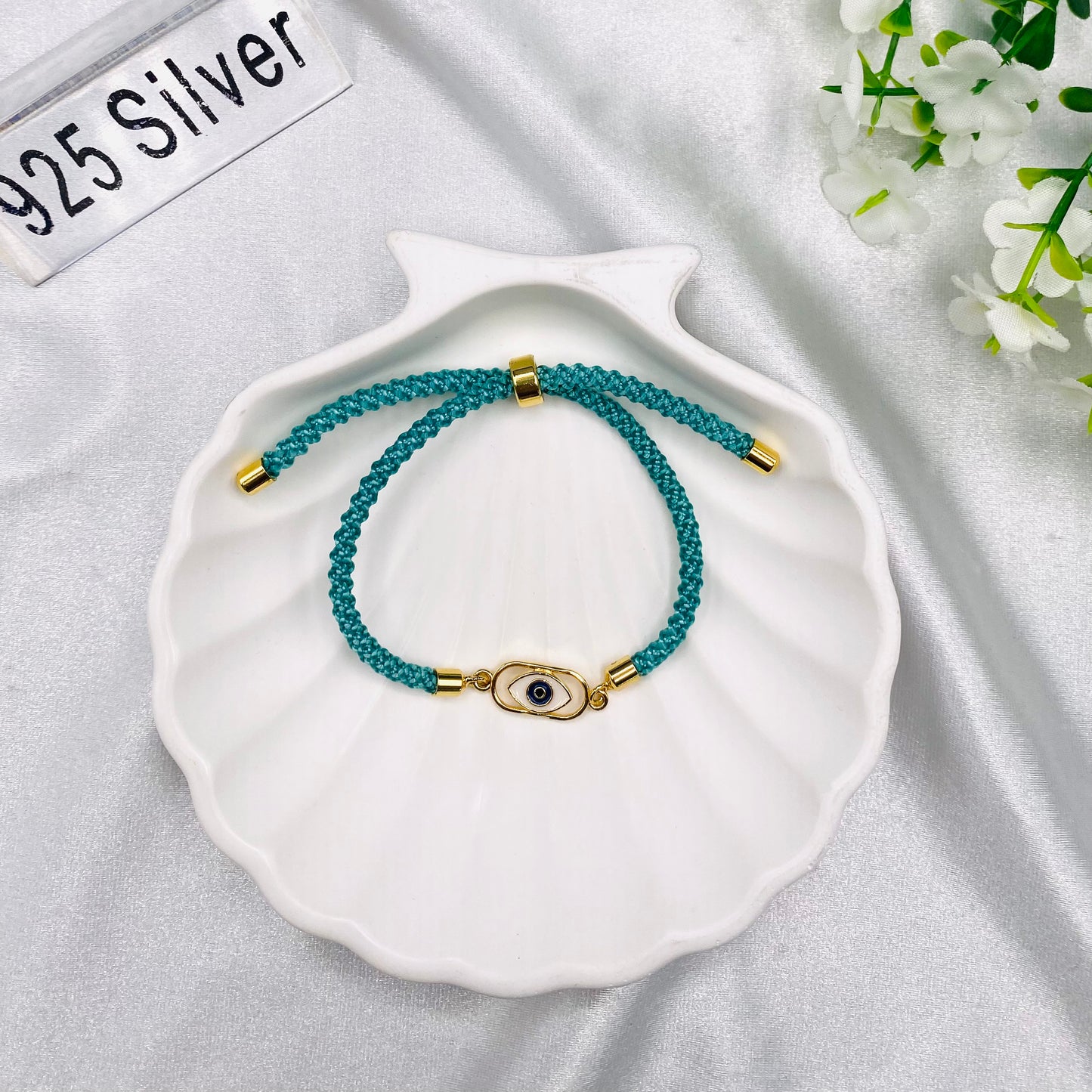 Evil Eye Silver 925 Permanent Rakhi with 22ct Gold plating SRT21