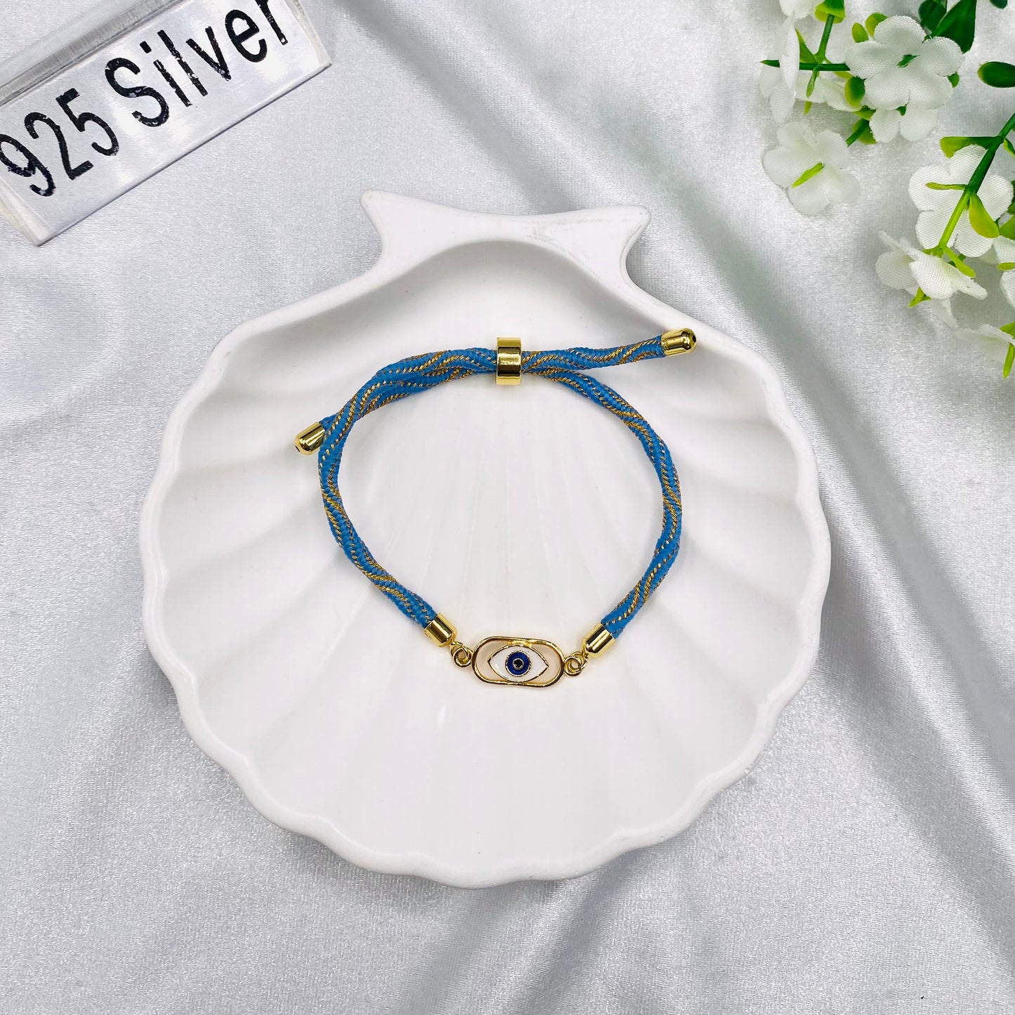 Evil Eye Silver 925 Permanent Rakhi with 22ct Gold plating SRT21