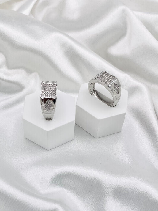 Men's Square-Cut Silver Ring MRIT02