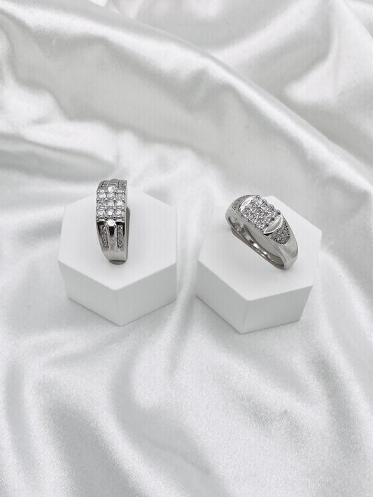 Men's 9 American Diamond Silver Engagement Ring MRIT05