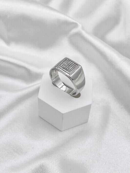 Men's Basic Square Sterling Silver Ring MRIT17