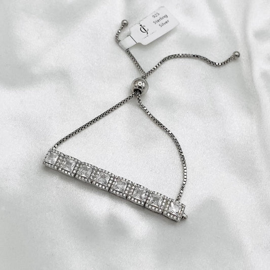WBT06 Women Moissanite 8 Crystal Bracelet In 925 Sterling Silver