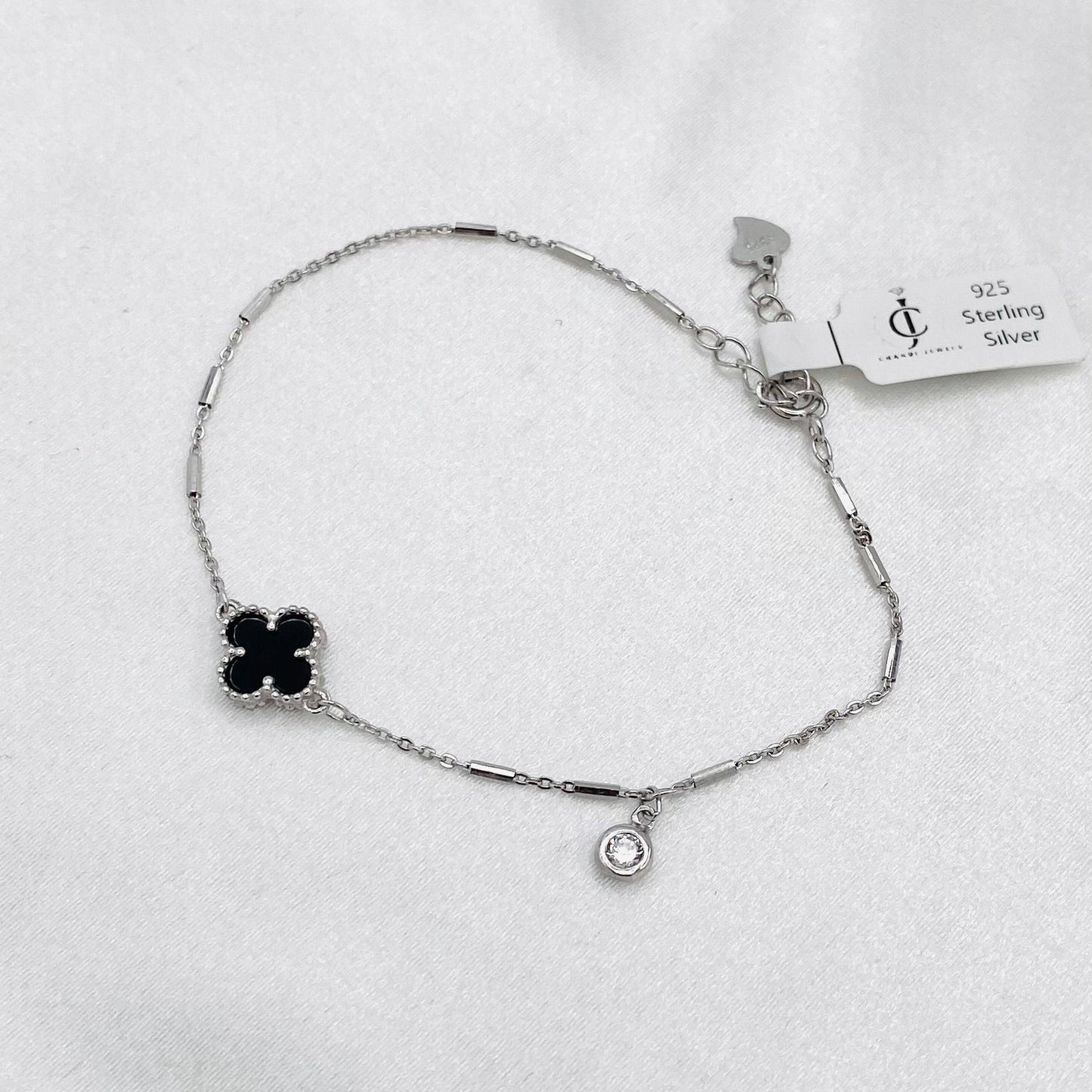 Wwomen Black Van Cleef Single Clover With Moissanite In Sterling Silver In Brampton WBV13