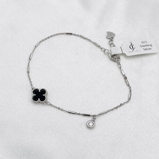 Wwomen Black Van Cleef Single Clover With Moissanite In Sterling Silver In Brampton WBV13